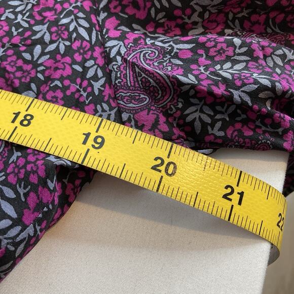 Vintage Cristallo Womens Purple Ditsy Floral Silk Blouse Size 42/10 Boho Italian - Picture 4 of 12